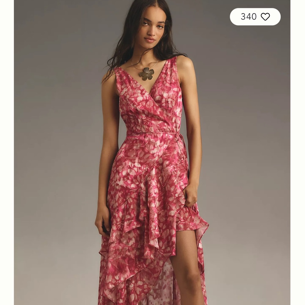 Hutch Pink Floral High Low Dress